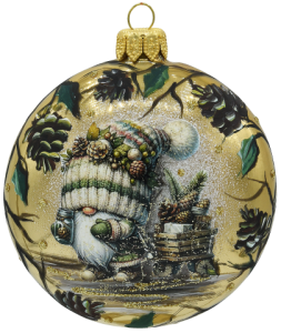 Glass Christmas Ornament Shiny Caffe Latte