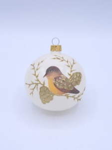 Glass Christmas Ornament Pearl White
