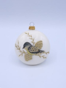 Glass Christmas Ornament Pearl White