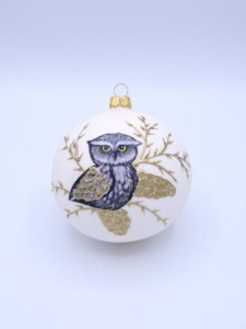 Glass Christmas Ornament Pearl White