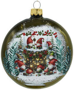 Glass Christmas Ornament ZIELONY EMALIA