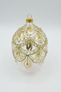 Glass Christmas Ornament Transparent Gold