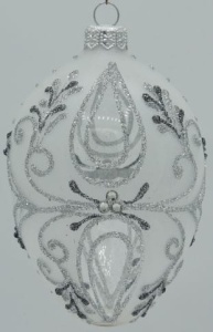 Glass Christmas Ornament Transparent Silver