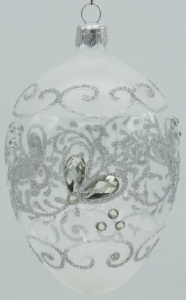 Glass Christmas Ornament Transparent Silver