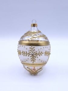 Glass Christmas Ornament Transparent Gold
