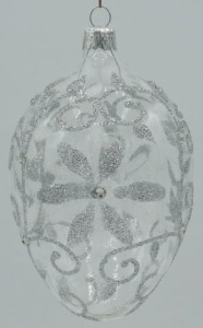 Glass Christmas Ornament Transparent Silver