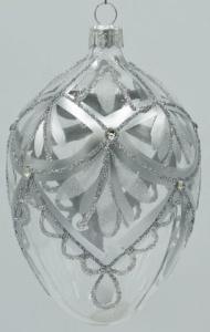 Glass Christmas Ornament Transparent Silver