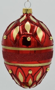 Glass Christmas Ornament Shiny Red