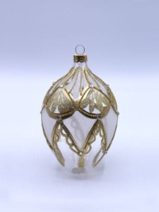 Glass Christmas Ornament Transparent Gold