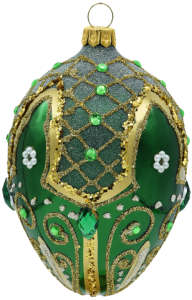 Glass Christmas Ornament Faberge Egg