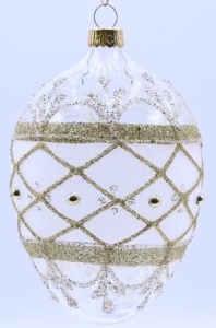 Glass Christmas Ornament Transparent Gold