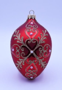 Glass Christmas Ornament Matt Red