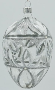 Glass Christmas Ornament Transparent Silver