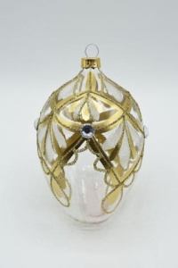 Glass Christmas Ornament Transparent Gold