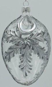 Glass Christmas Ornament Transparent Silver