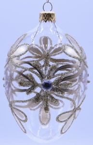 Glass Christmas Ornament Transparent Gold