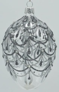 Glass Christmas Ornament Transparent Silver