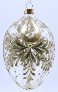 Glass Christmas Ornament Transparent Gold