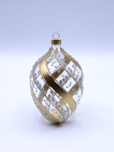 Glass Christmas Ornament Transparent Gold