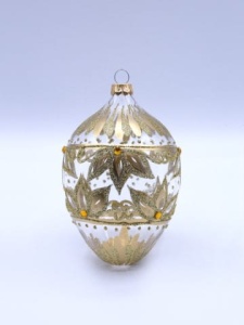 Glass Christmas Ornament Transparent Gold