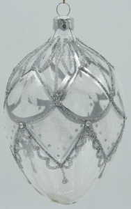 Glass Christmas Ornament Transparent Silver