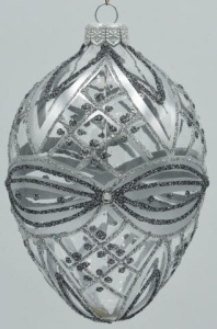 Glass Christmas Ornament Transparent Silver