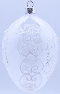Glass Christmas Ornament Transparent White
