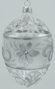 Glass Christmas Ornament Transparent Silver