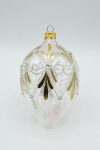Glass Christmas Ornament Transparent Gold