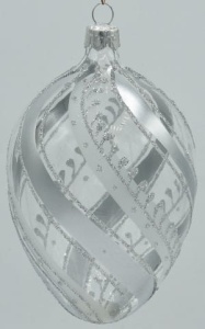 Glass Christmas Ornament Transparent Silver