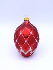Glass Christmas Ornament Matt Red