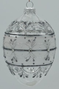Glass Christmas Ornament Transparent Silver