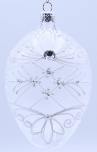 Glass Christmas Ornament Transparent White