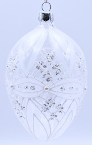 Glass Christmas Ornament Transparent White