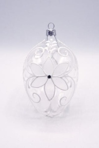 Glass Christmas Ornament Transparent White