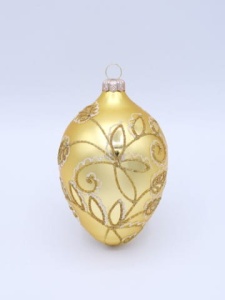 Glass Christmas Ornament Matt Gold