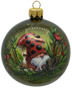 Glass Christmas Ornament ZIELONY EMALIA