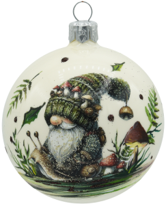 Glass Christmas Ornament Pearl White