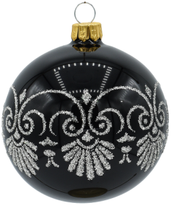 Glass Christmas Ornament Shiny Black