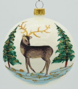 Glass Christmas Ornament Pearl White