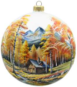 Glass Christmas Ornament Landscape Matt White