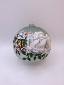 Glass Christmas Ornament Landscape Matt Eucalyptus