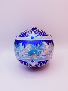 Glass Christmas Ornament Landscape