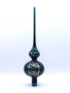Glass Christmas Ornament Shiny Bottle Green