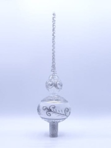 Glass Christmas Ornament Transparent Silver