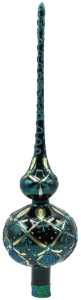 Glass Christmas Ornament Shiny Bottle Green