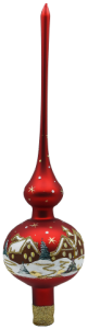 Glass Christmas Ornament Landscape Matt Red