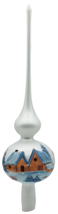 Glass Christmas Ornament Landscape Matt White