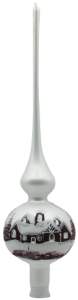Glass Christmas Ornament Landscape Matt White
