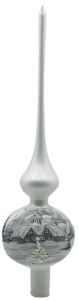 Glass Christmas Ornament Landscape Matt White